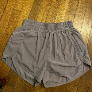 Lavender purple Athletic Shorts with Zipper Pocket